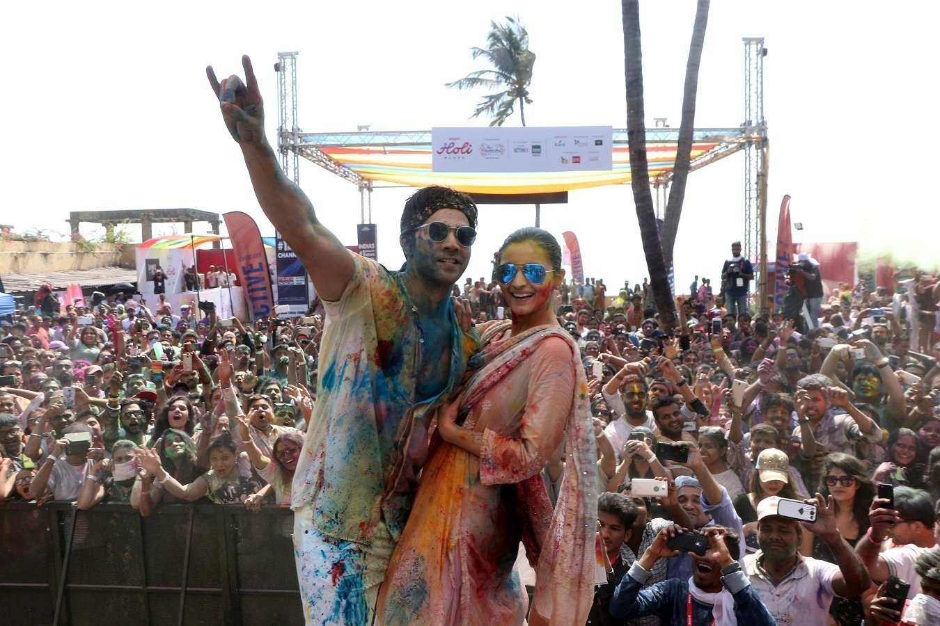 Badrinath Ki Dulhania Stars Alia, Varun Get Coloured At ZOOM Holi Party Photos | Picture 1482306