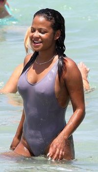 Christina Milian Wearing Swimsuit on Miami Beach | Picture 1514089