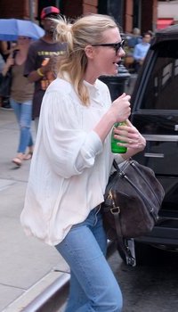 Kirsten Dunst leaving her hotel in New York