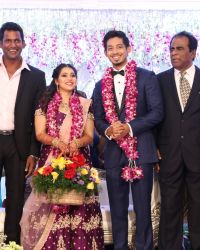 Actor Vishal's Sister Aishwarya Wedding Reception Photos