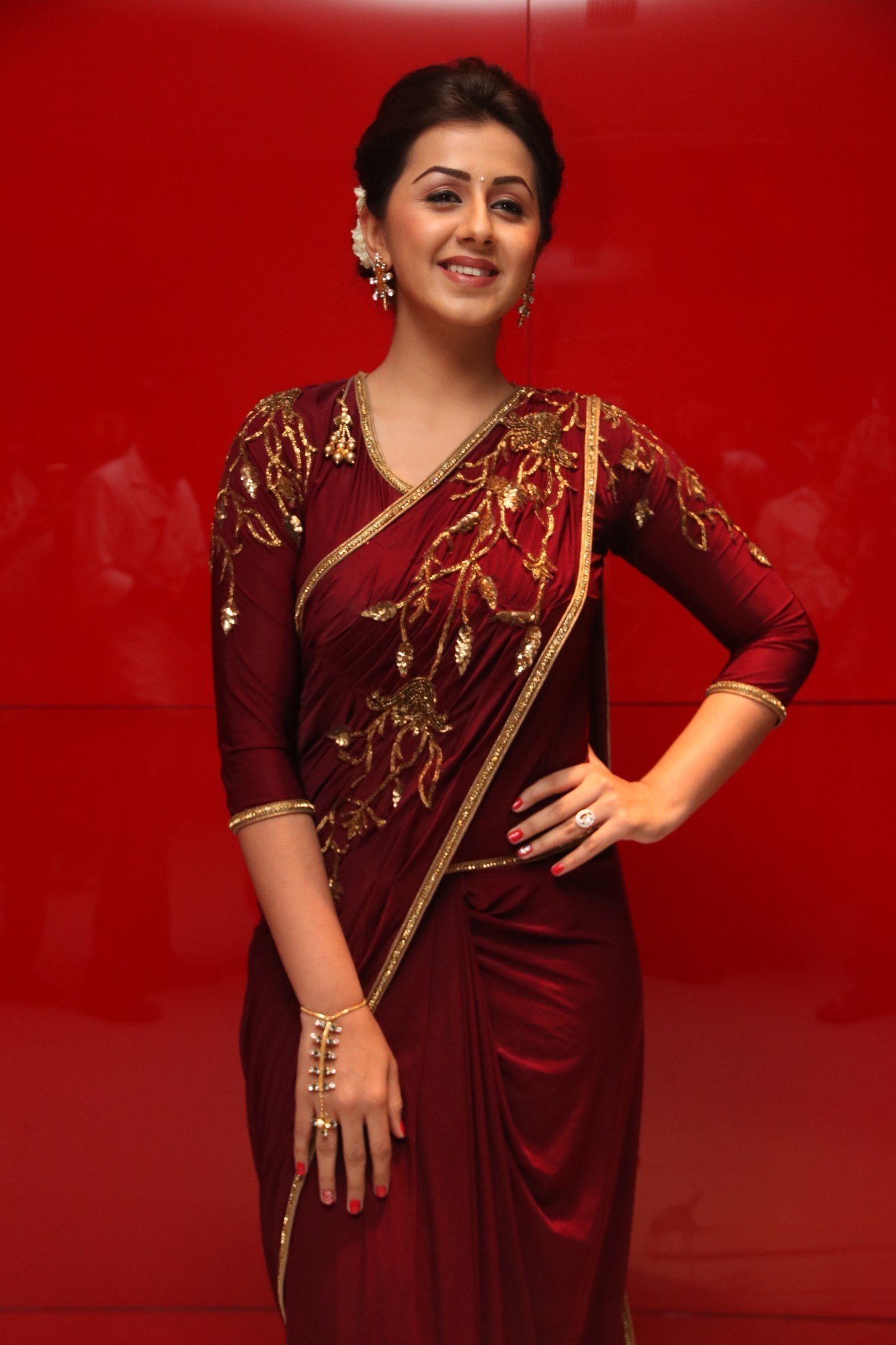 Actress Nikki Galrani In Saree Stills At Maragatha Naanayam Audio Launch | Picture 1482682
