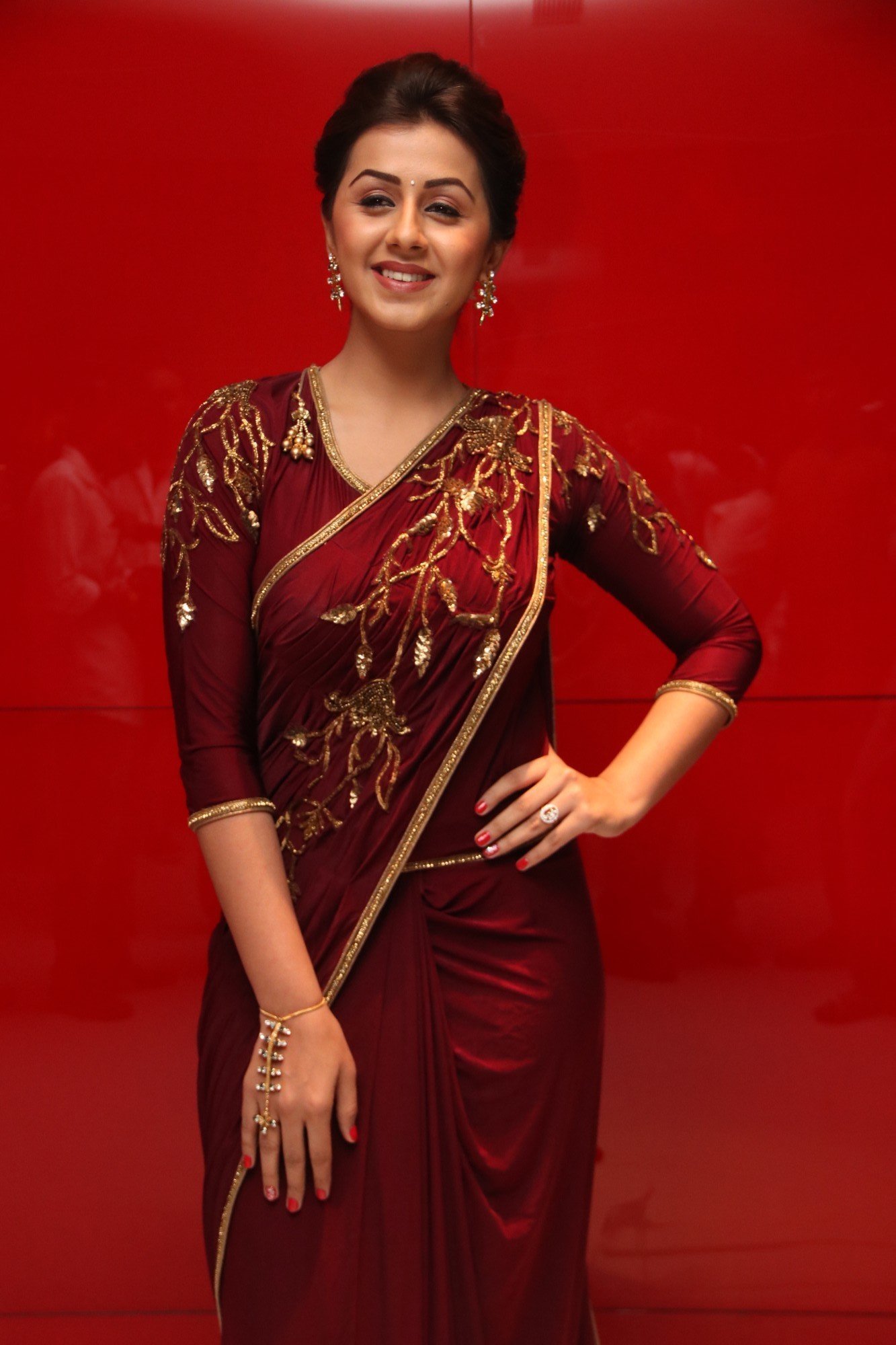 Actress Nikki Galrani In Saree Stills At Maragatha Naanayam Audio Launch | Picture 1482683