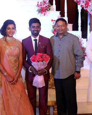 Music Director Dharan Kumar - Actress Deekshitha Wedding Reception Photos