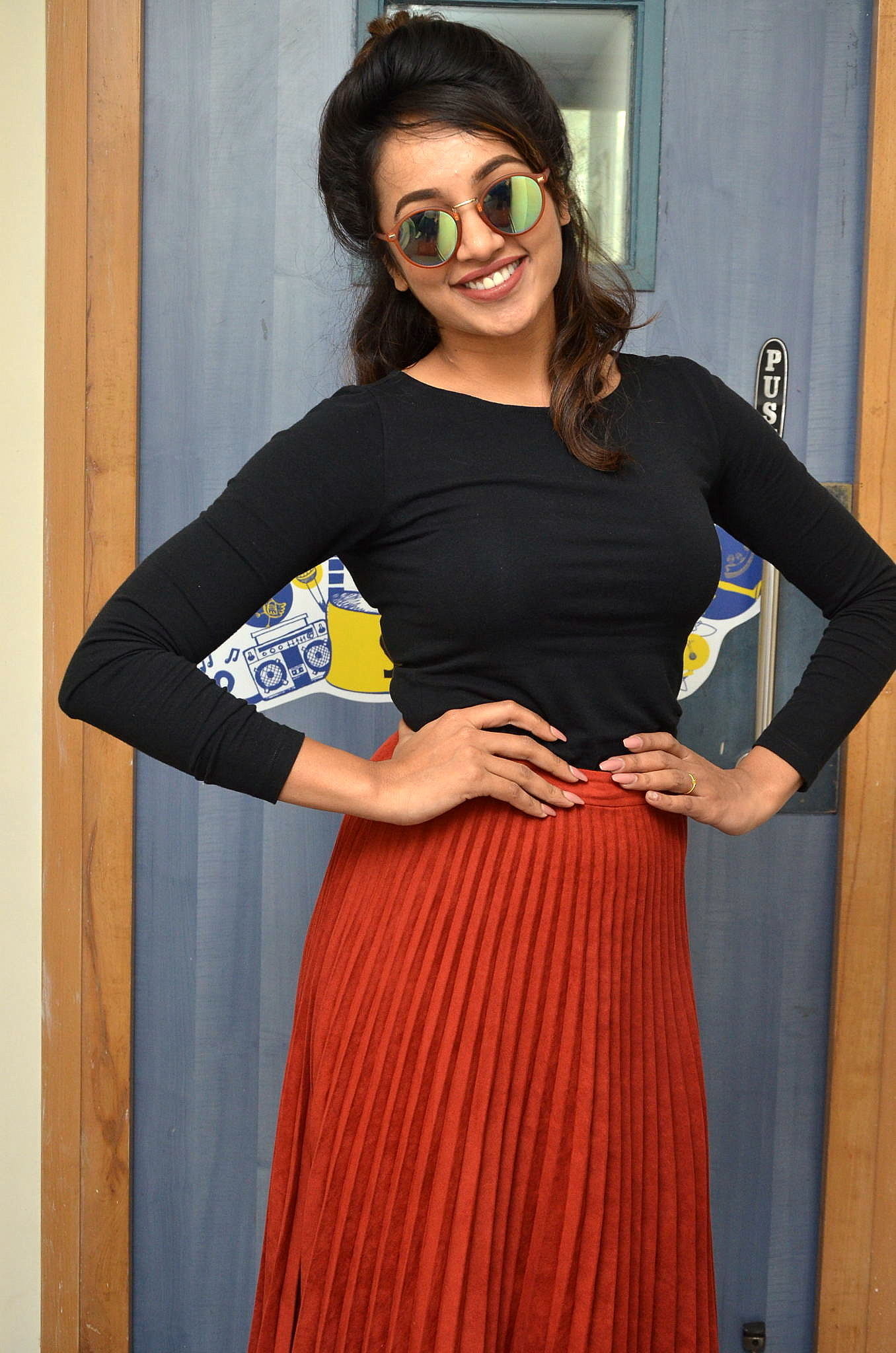 Tejaswi Madivada during Babu Baga Busy 4th Song Launch at BIG FM Photos | Picture 1489985
