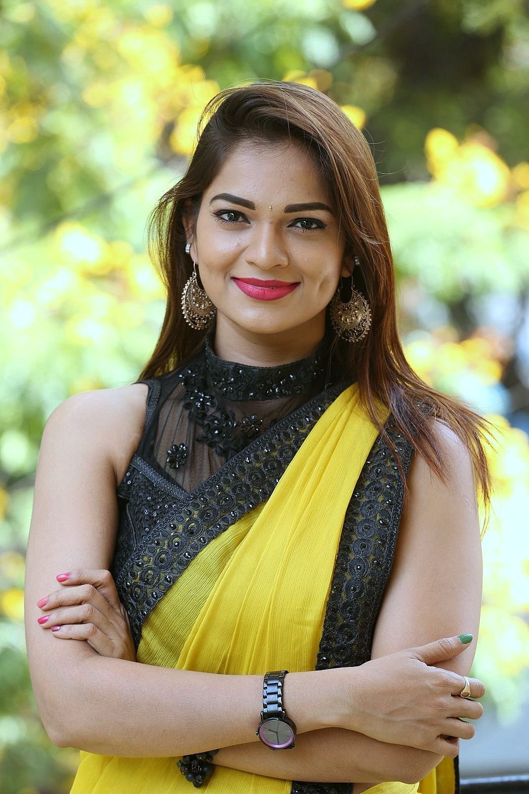 Actress Aswini Hot in Yellow Saree Photos | Picture 1491876