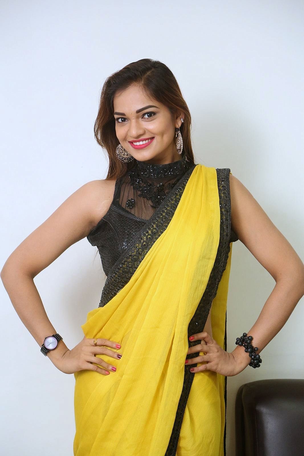 Actress Aswini Hot in Yellow Saree Photos | Picture 1491817