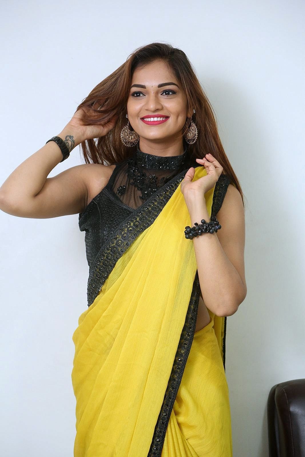 Actress Aswini Hot in Yellow Saree Photos | Picture 1491828