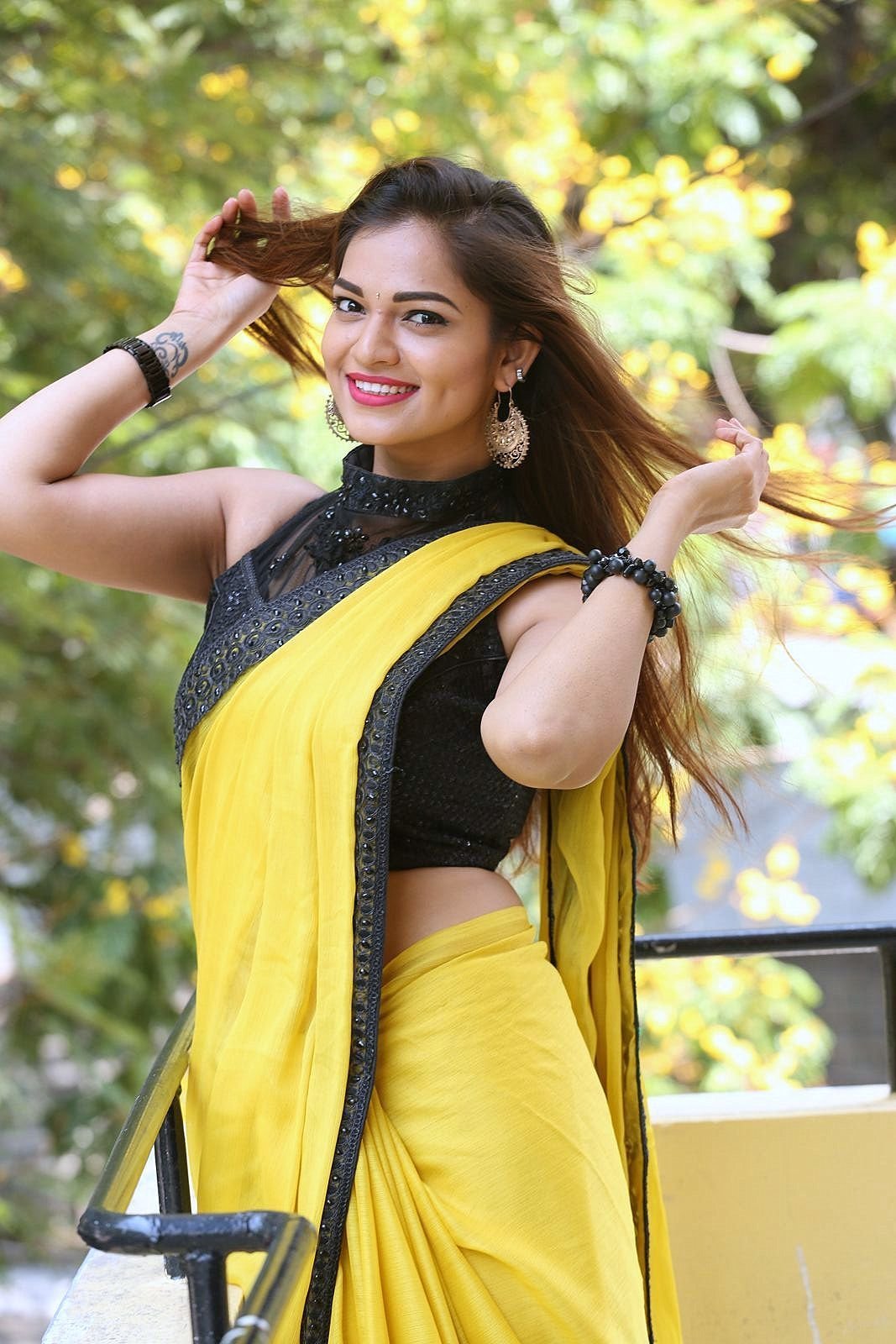 Actress Aswini Hot in Yellow Saree Photos | Picture 1491861