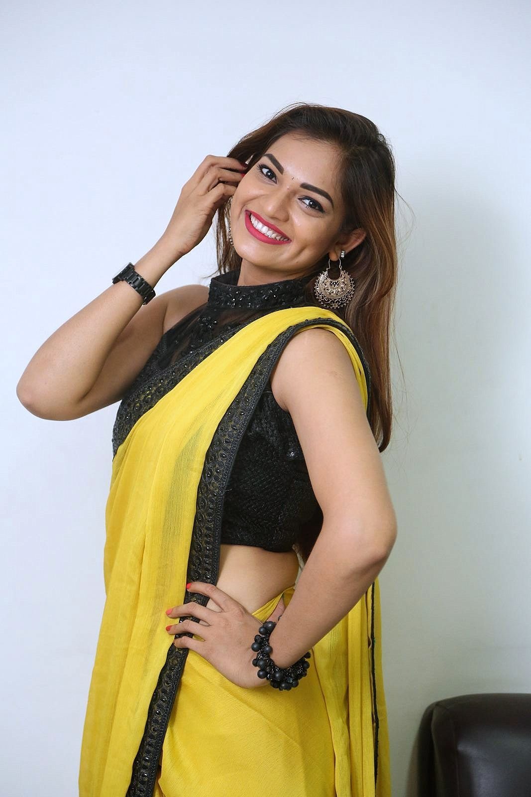 Actress Aswini Hot in Yellow Saree Photos | Picture 1491823
