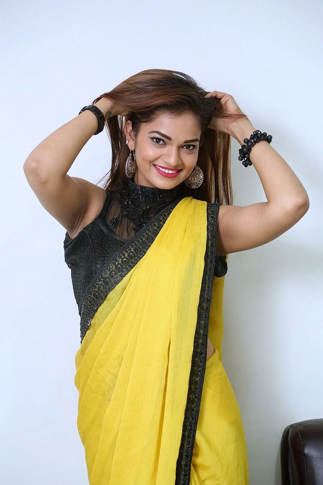 Actress Aswini Hot in Yellow Saree Photos | Picture 1491827
