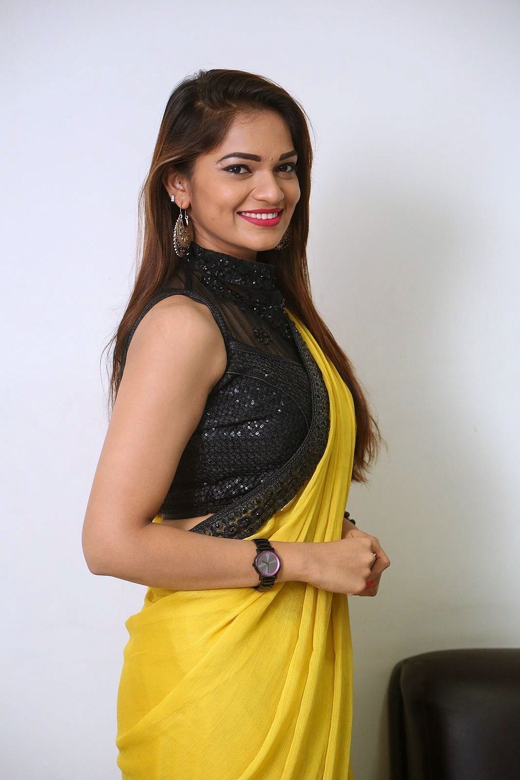 Actress Aswini Hot in Yellow Saree Photos | Picture 1491811
