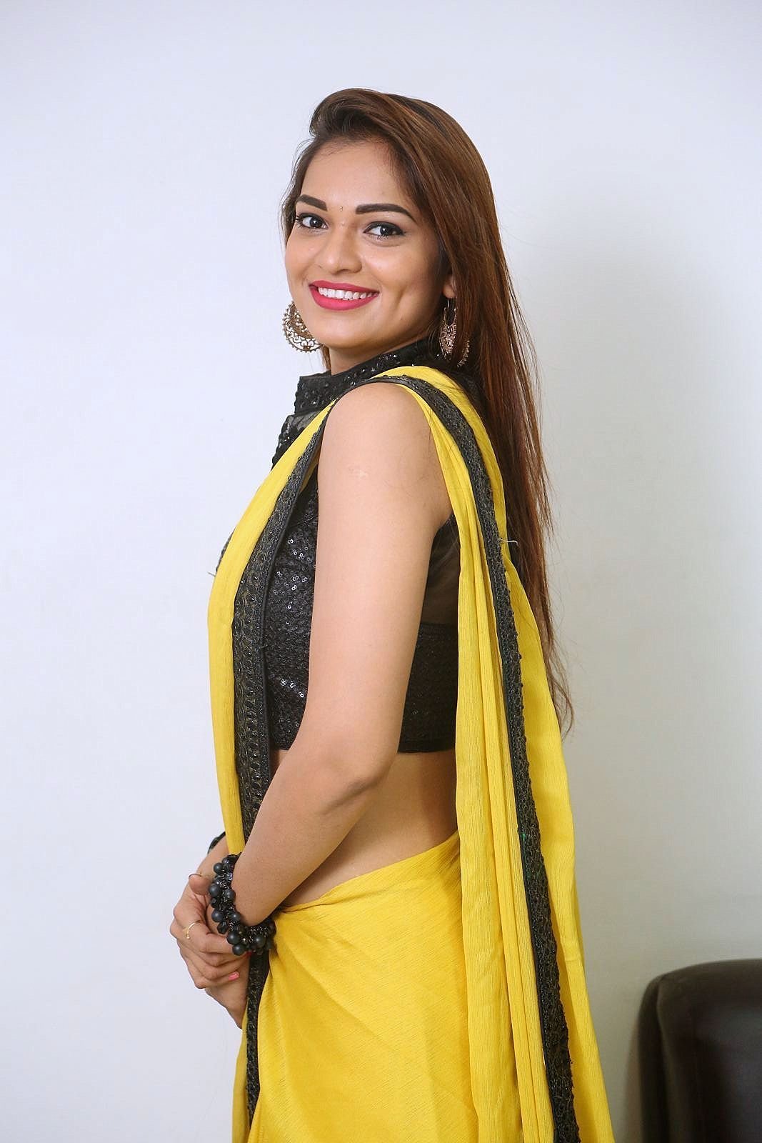 Actress Aswini Hot in Yellow Saree Photos | Picture 1491812