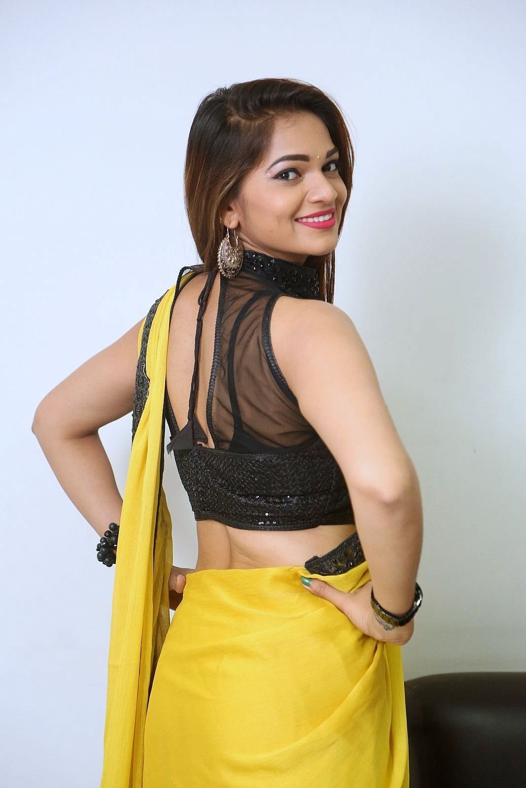 Actress Aswini Hot in Yellow Saree Photos | Picture 1491815