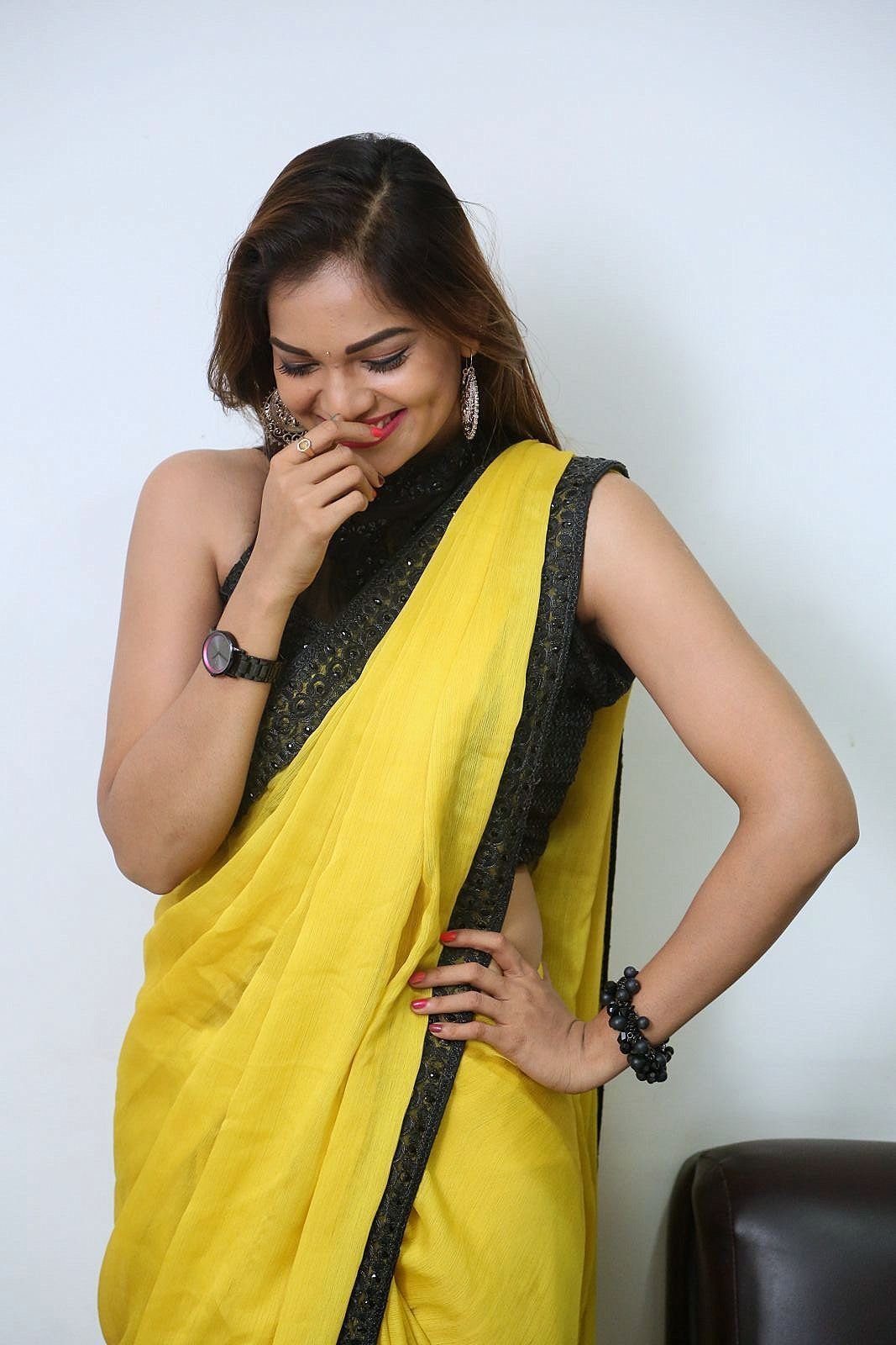Actress Aswini Hot in Yellow Saree Photos | Picture 1491820