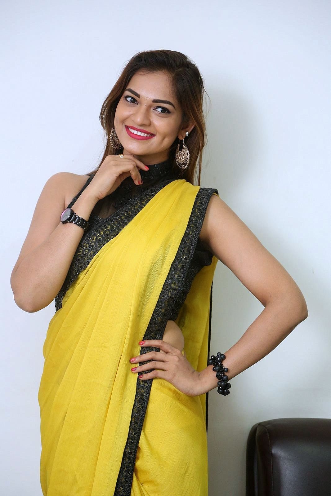 Actress Aswini Hot in Yellow Saree Photos | Picture 1491819