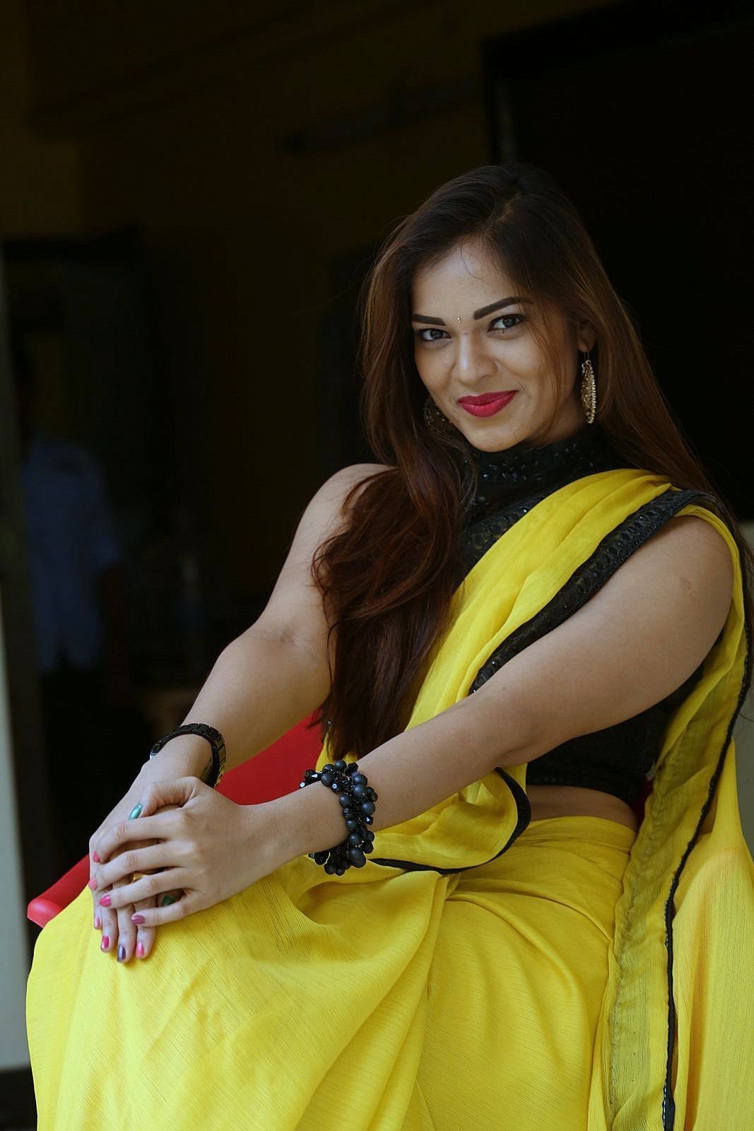 Actress Aswini Hot in Yellow Saree Photos | Picture 1491895