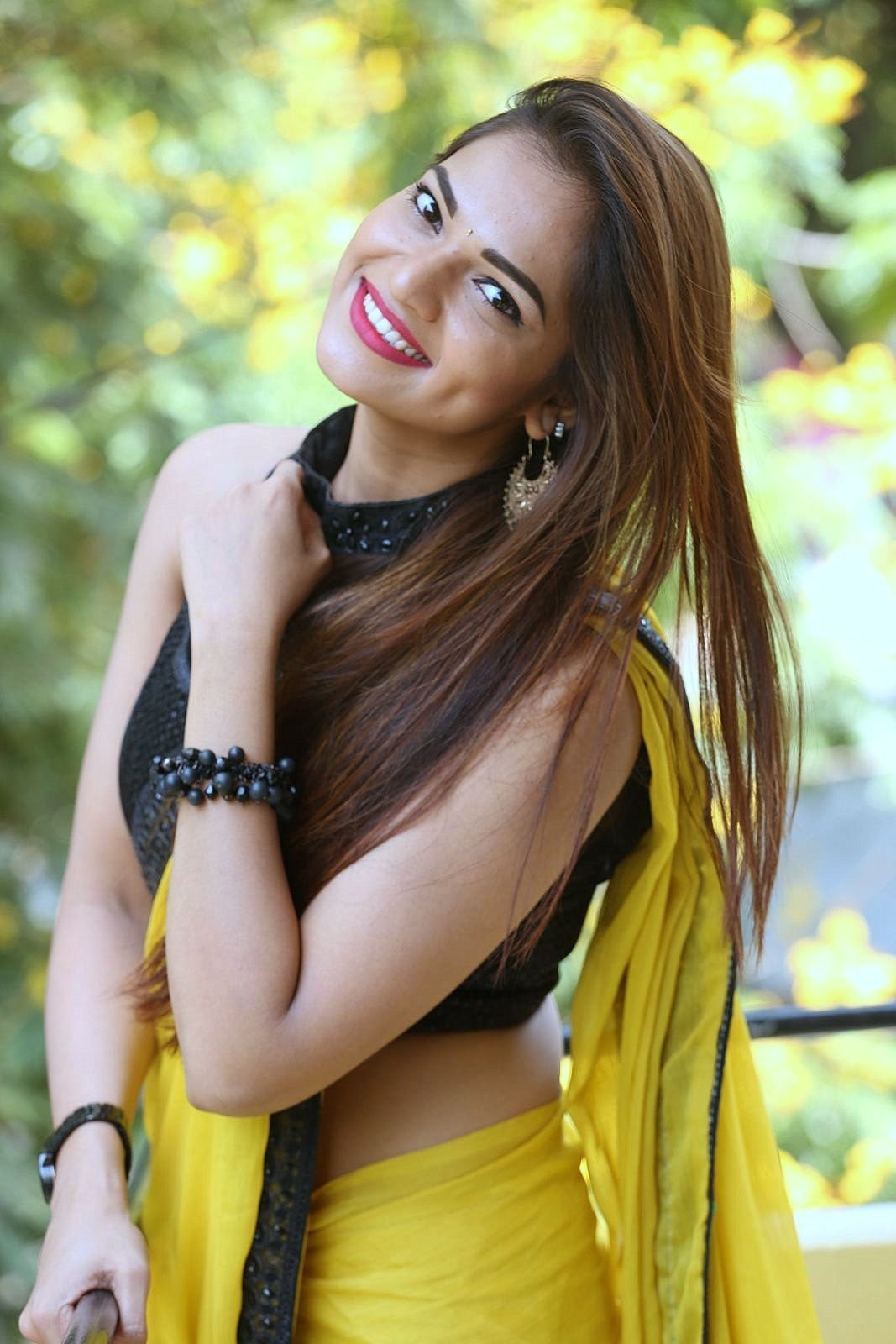 Actress Aswini Hot in Yellow Saree Photos | Picture 1491875