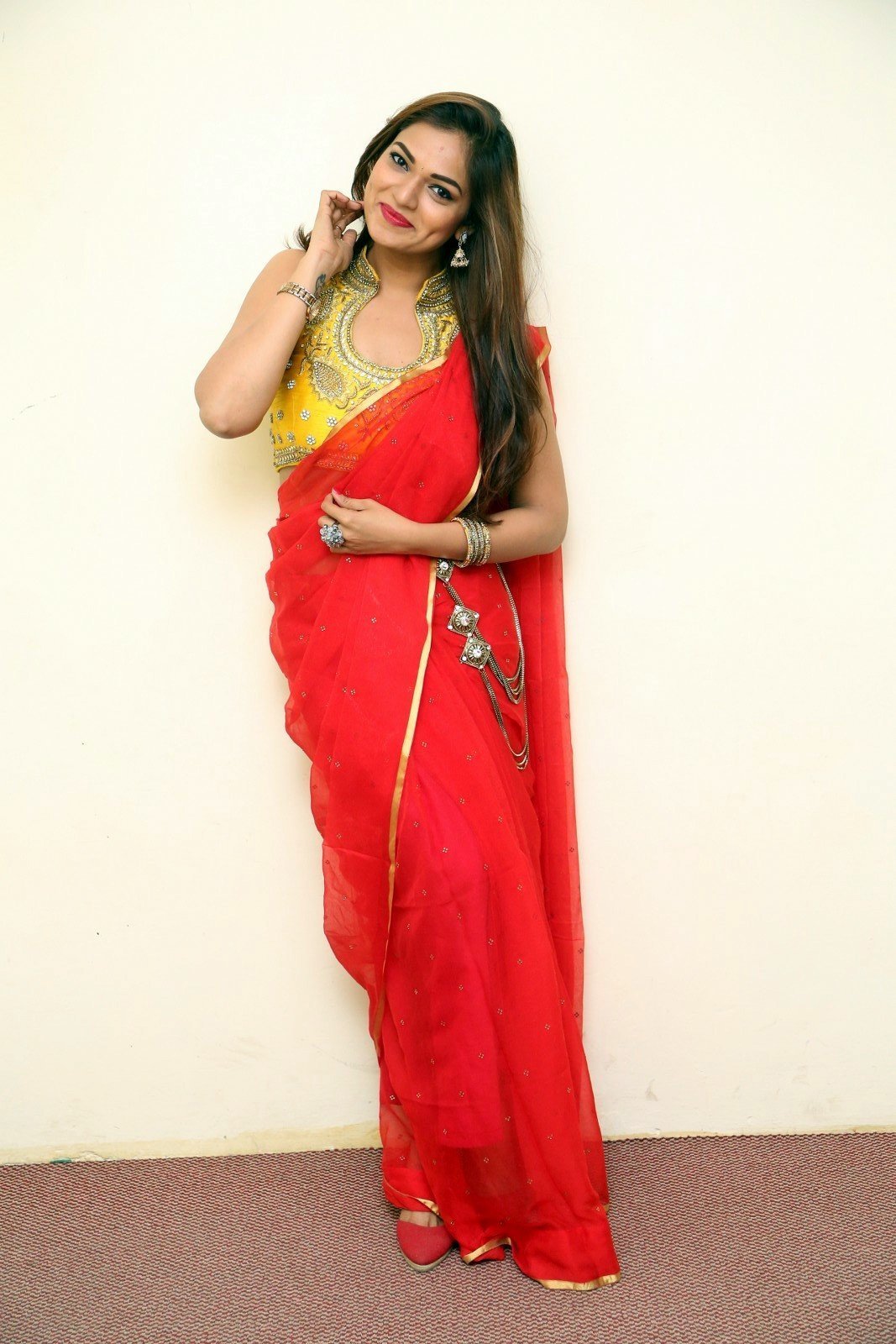 Aswini Hot in Red Saree Photos | Picture 1469850