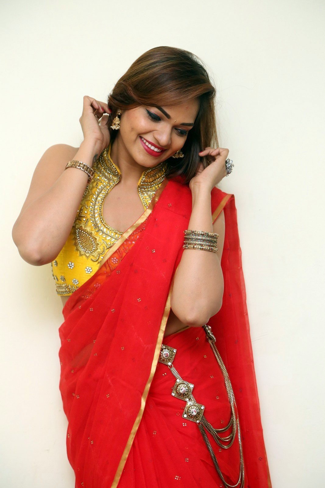 Aswini Hot in Red Saree Photos | Picture 1469878