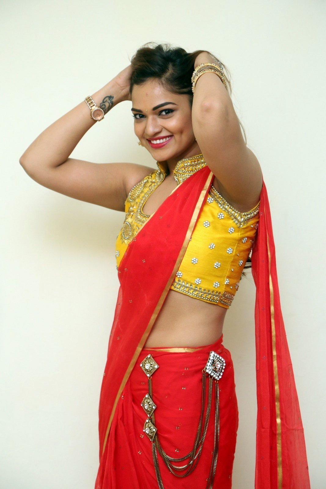 Aswini Hot in Red Saree Photos | Picture 1469881