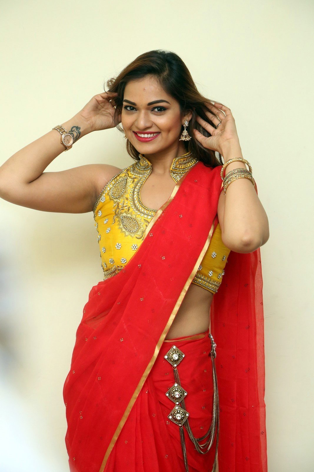 Aswini Hot in Red Saree Photos | Picture 1469883