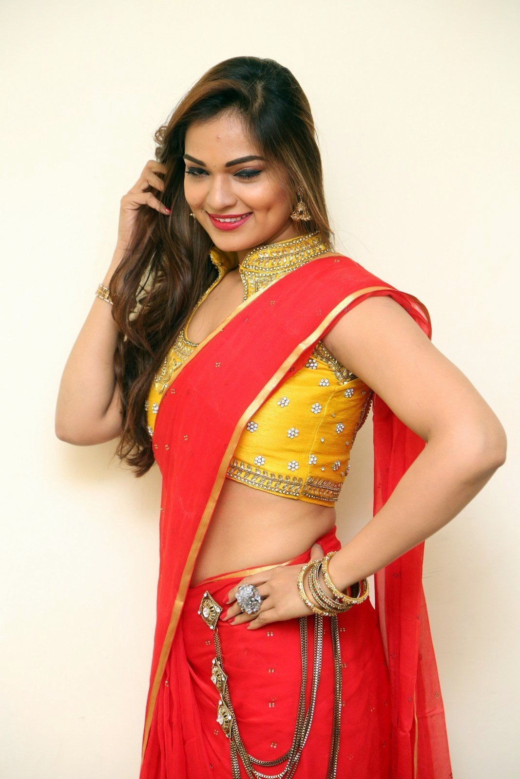 Aswini Hot in Red Saree Photos | Picture 1469870