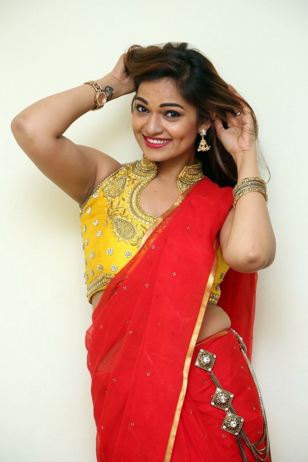 Aswini Hot in Red Saree Photos | Picture 1469884