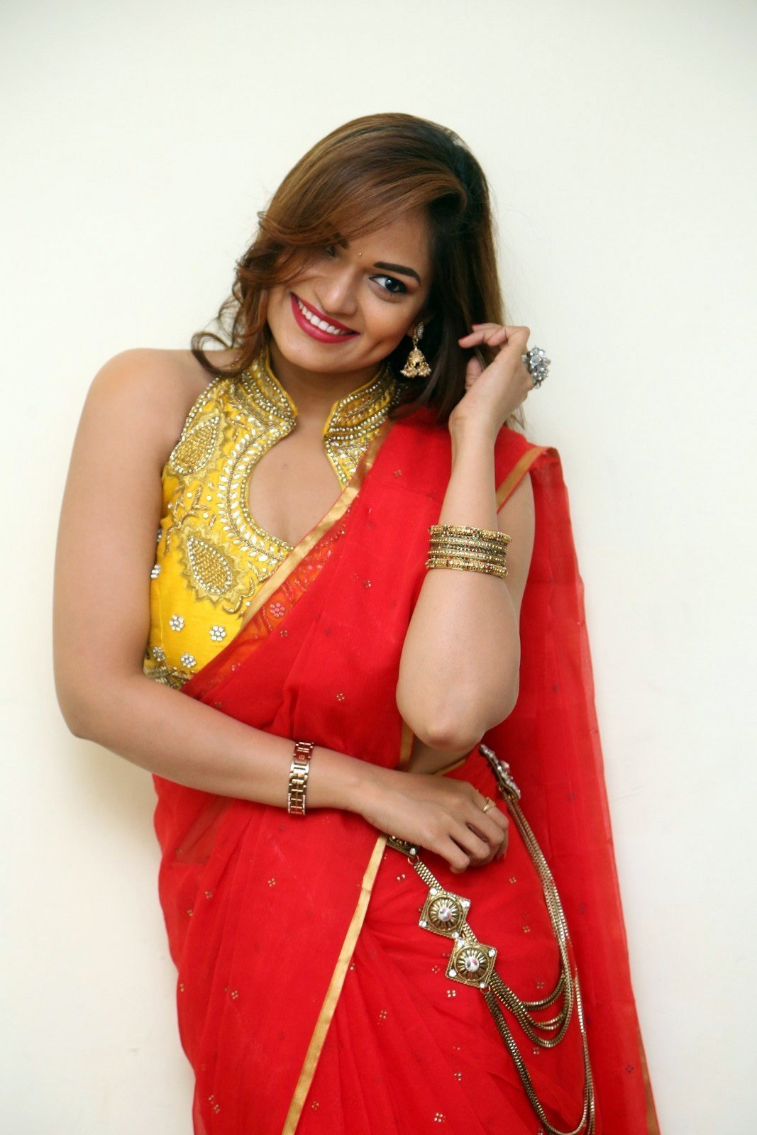 Aswini Hot in Red Saree Photos | Picture 1469877
