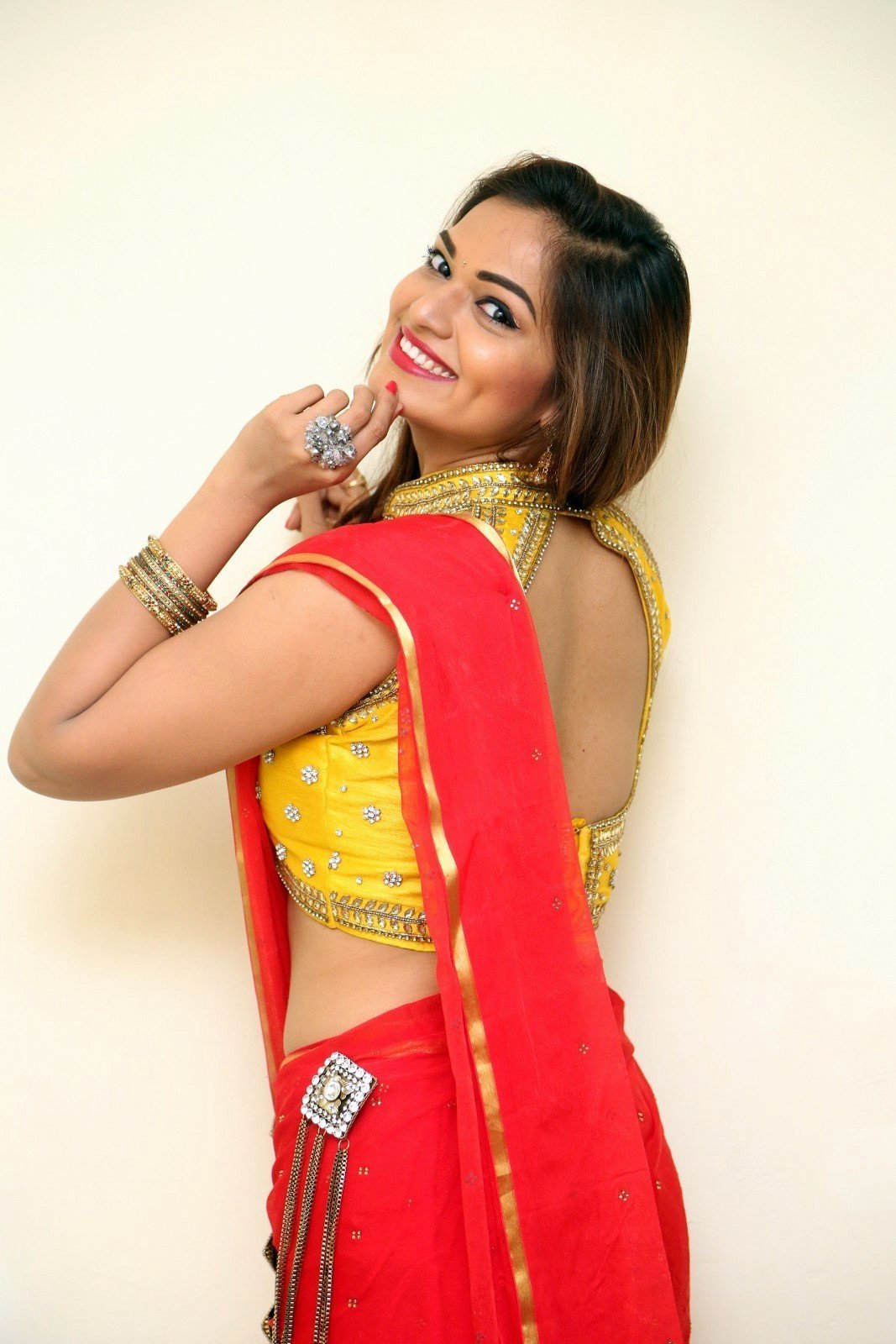 Aswini Hot in Red Saree Photos | Picture 1469862