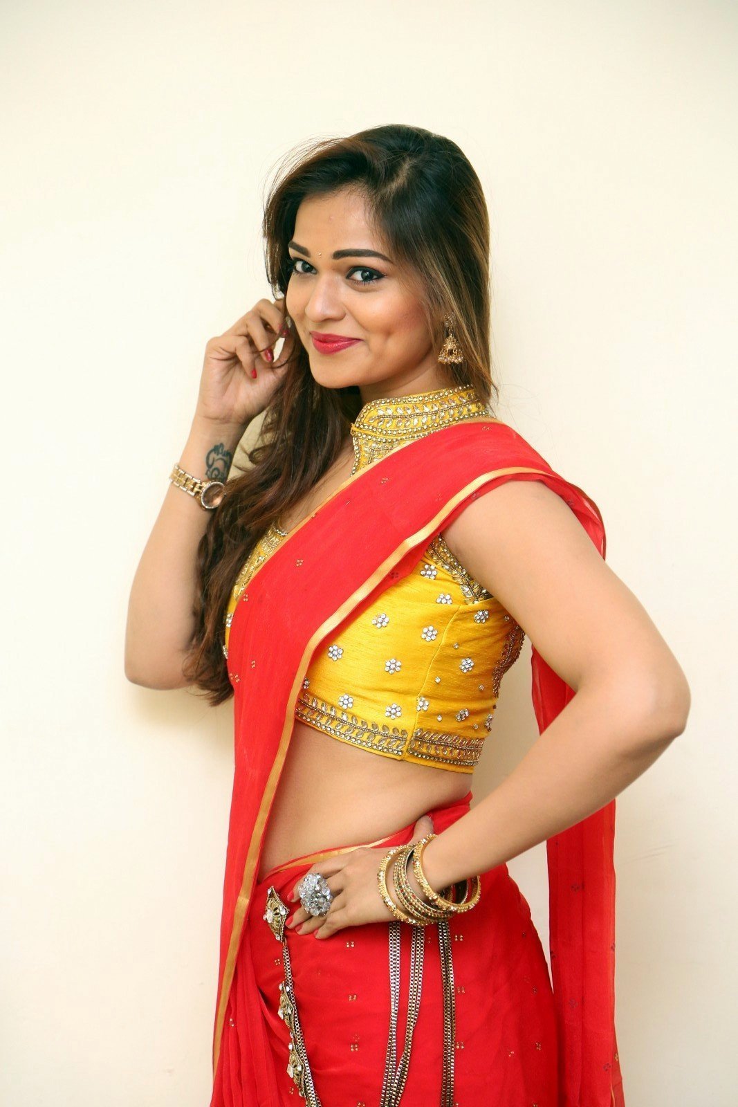 Aswini Hot in Red Saree Photos | Picture 1469872