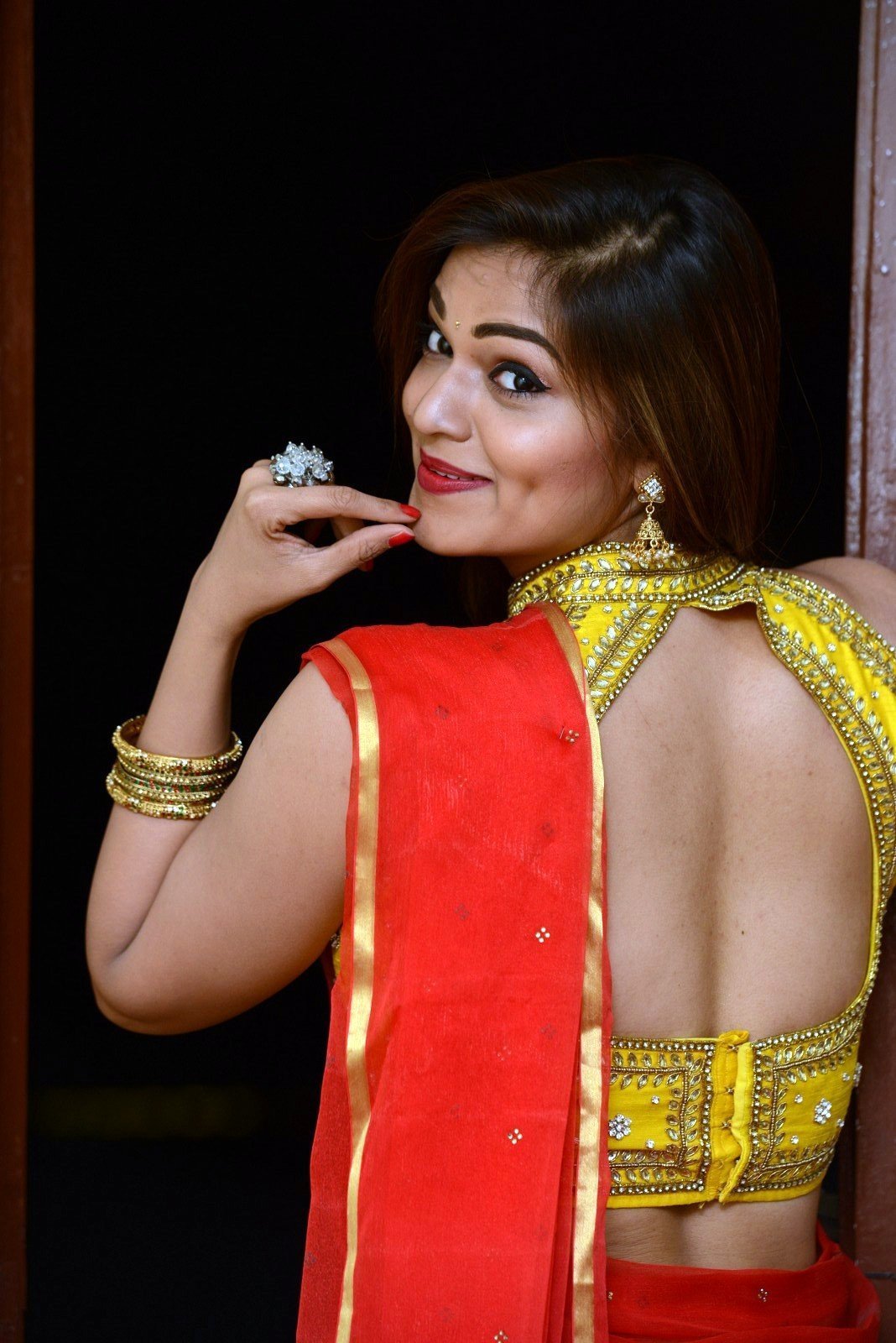 Aswini Hot in Red Saree Photos | Picture 1469901