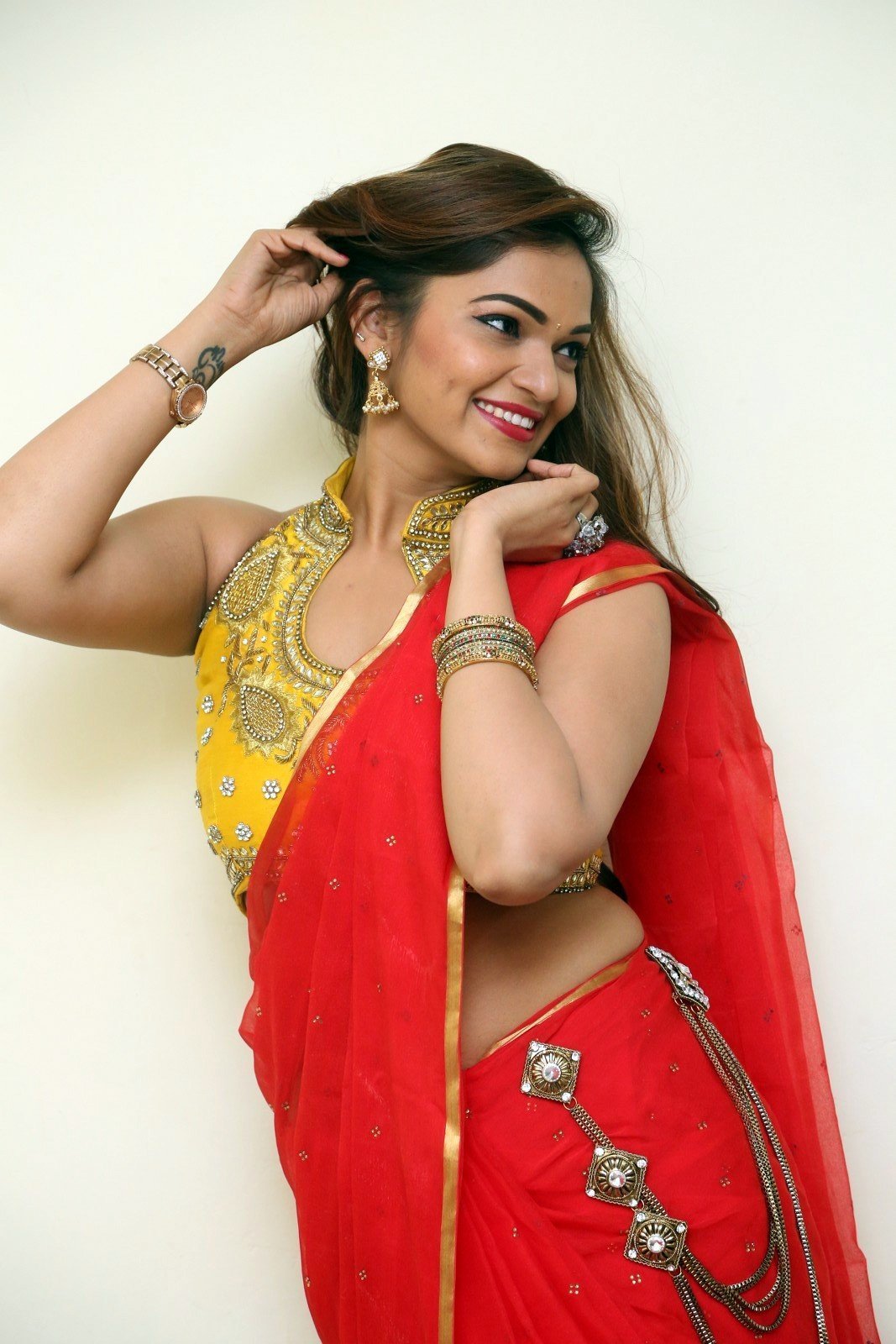 Aswini Hot in Red Saree Photos | Picture 1469885