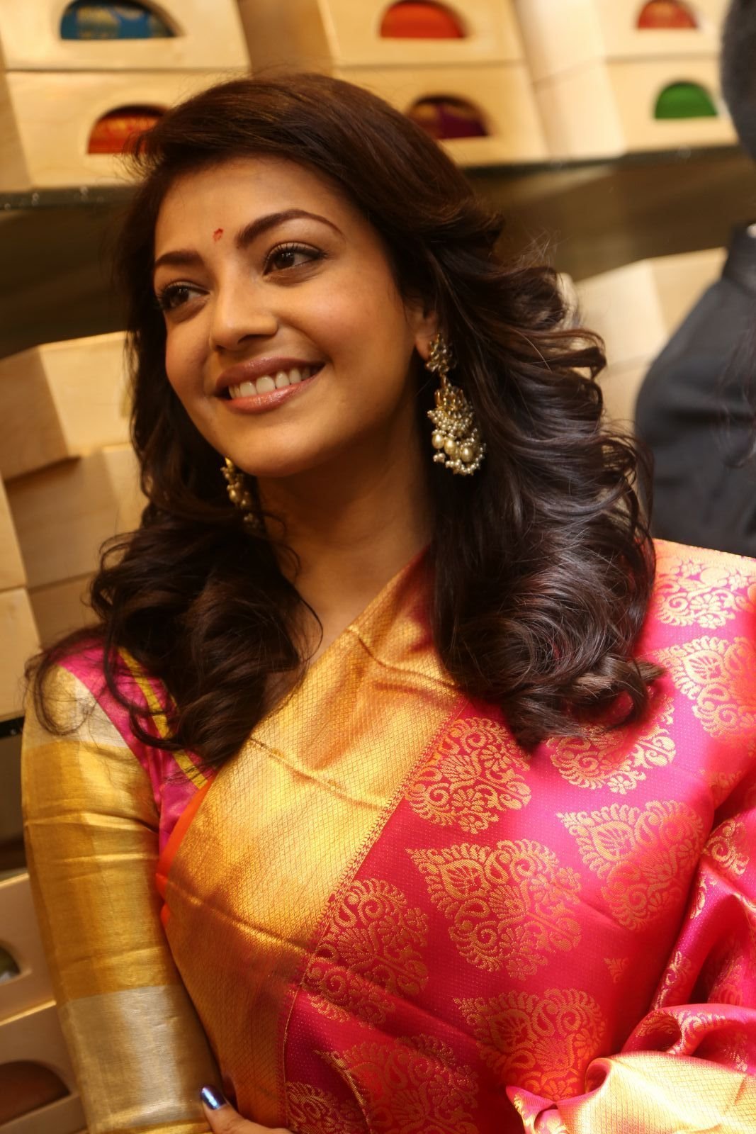 Kajal Agarwal Looking Gorgeous in Saree during Trisha Designer Store Launch Photos | Picture 1472244