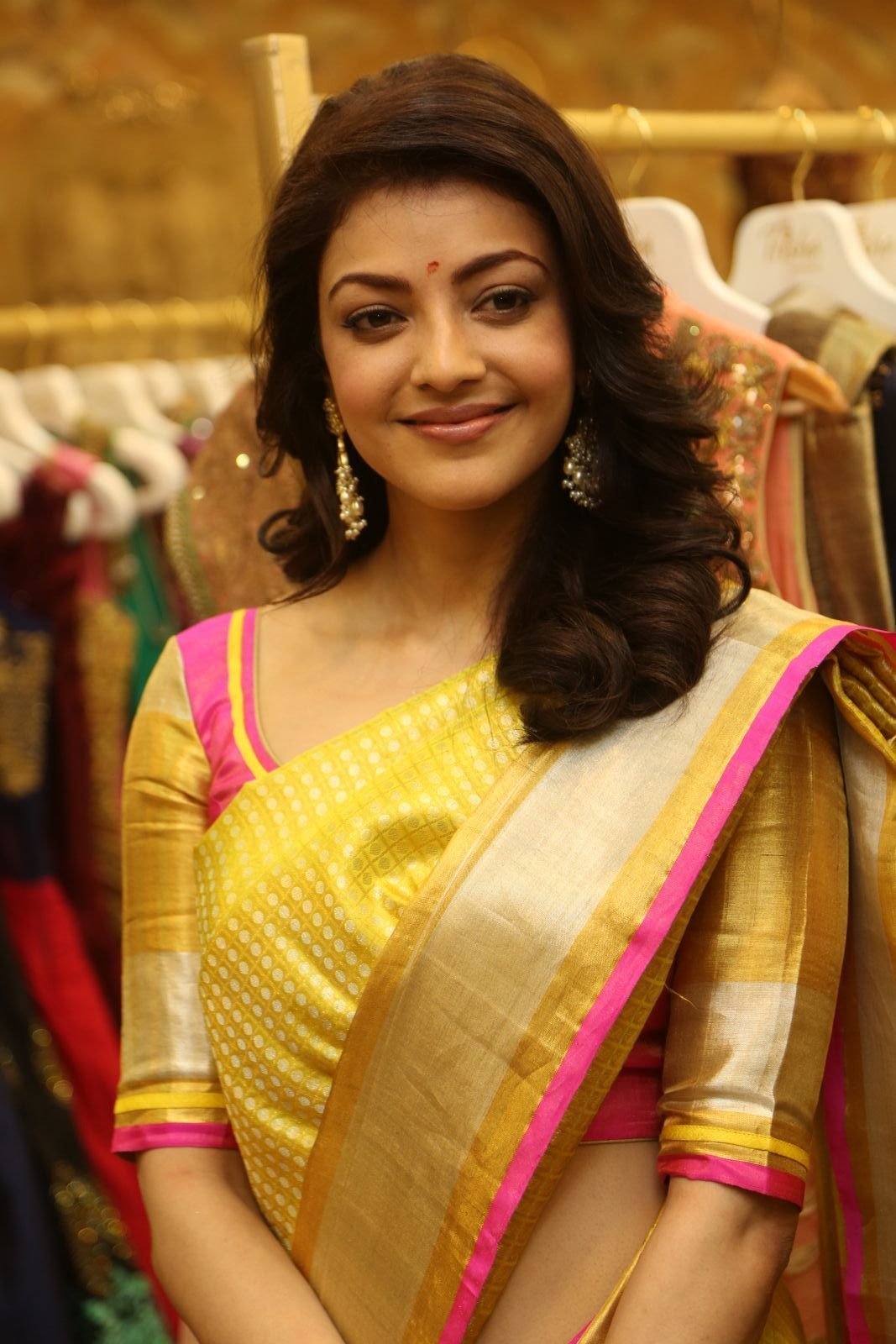 Kajal Agarwal Looking Gorgeous in Saree during Trisha Designer Store Launch Photos | Picture 1472268