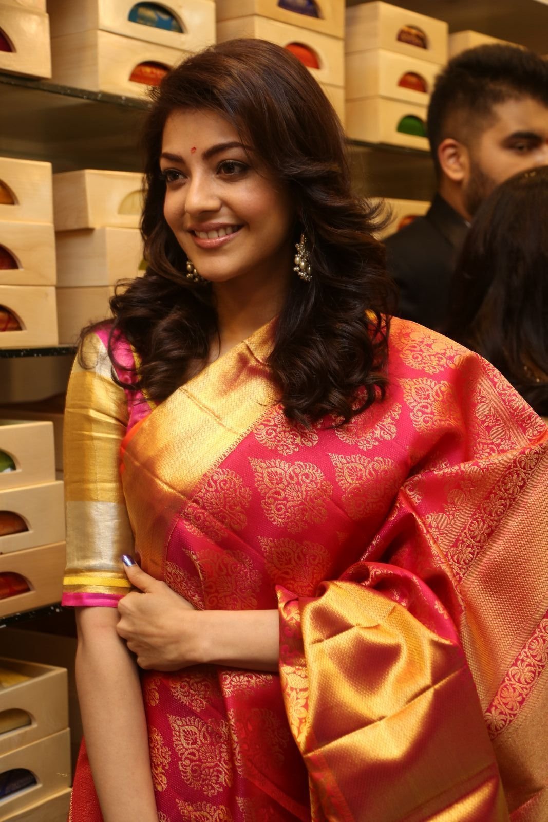 Kajal Agarwal Looking Gorgeous in Saree during Trisha Designer Store Launch Photos | Picture 1472238