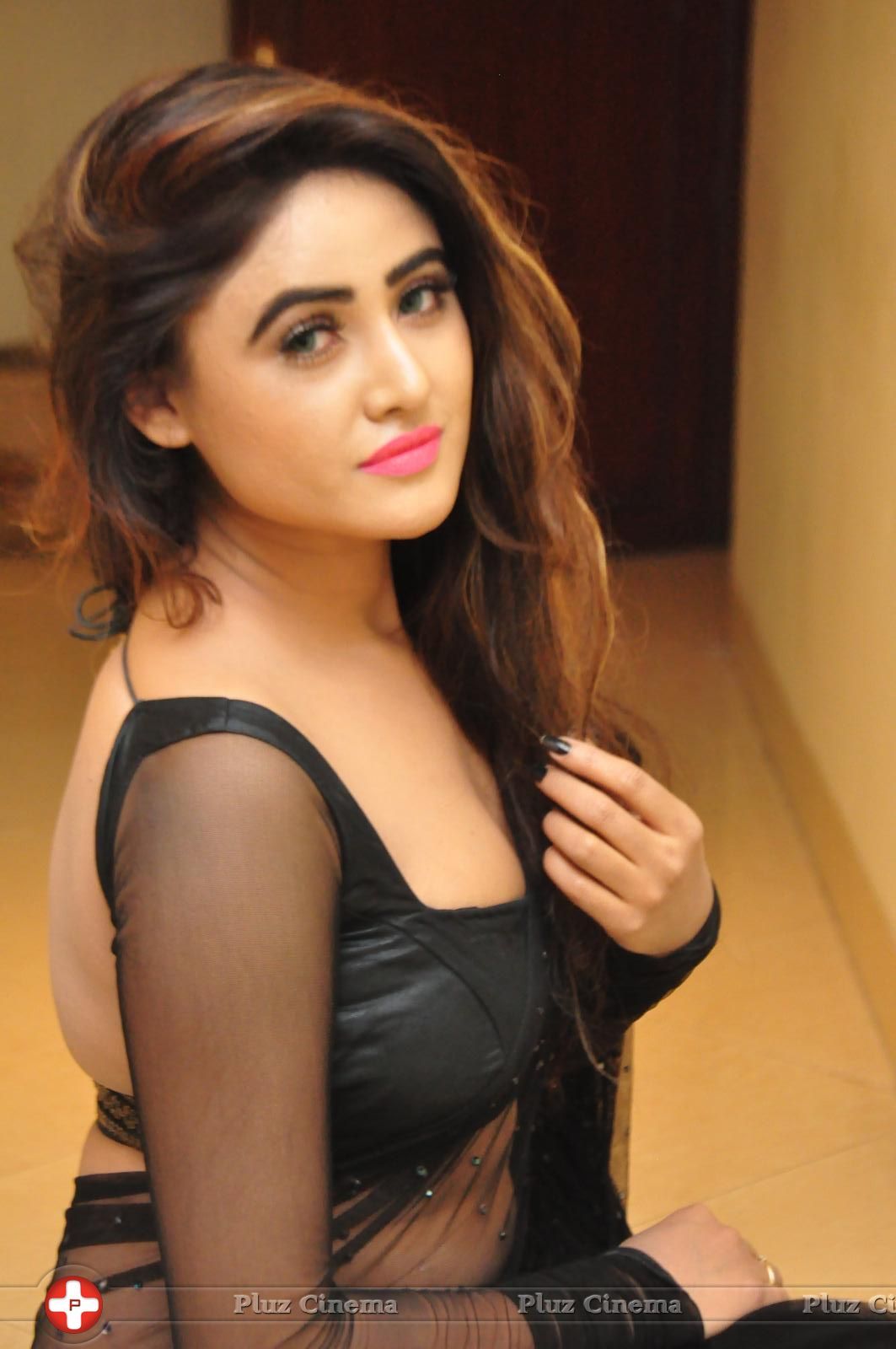 Sony Charishta Hot In Transparent Black Saree Photos | Picture 1457343