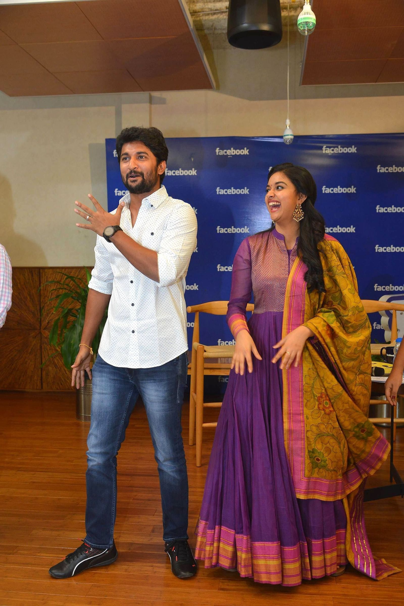 Nani and Keerthi Suresh at Facebook Office To Promote Nenu Local Photos | Picture 1465458